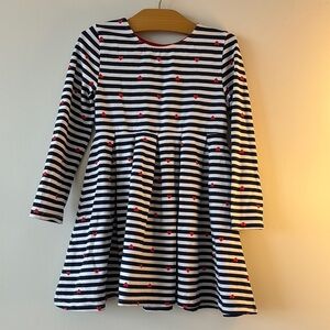 Joe Fresh Blue and White A-Line Long Sleeve Dress